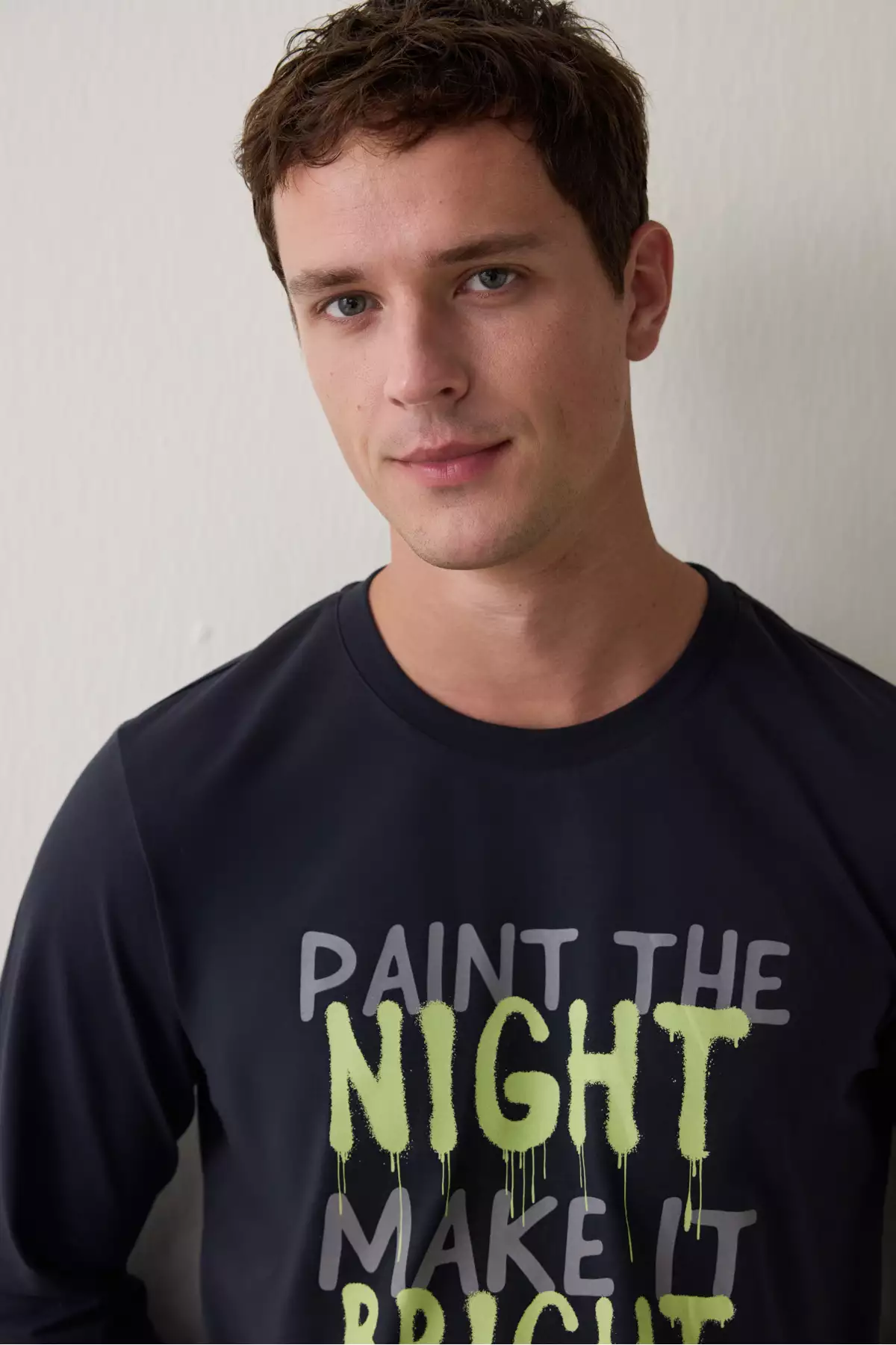 ست پیژامه مردانه یقه گرد آستین بلند خط دار برند Penti - 1020725306