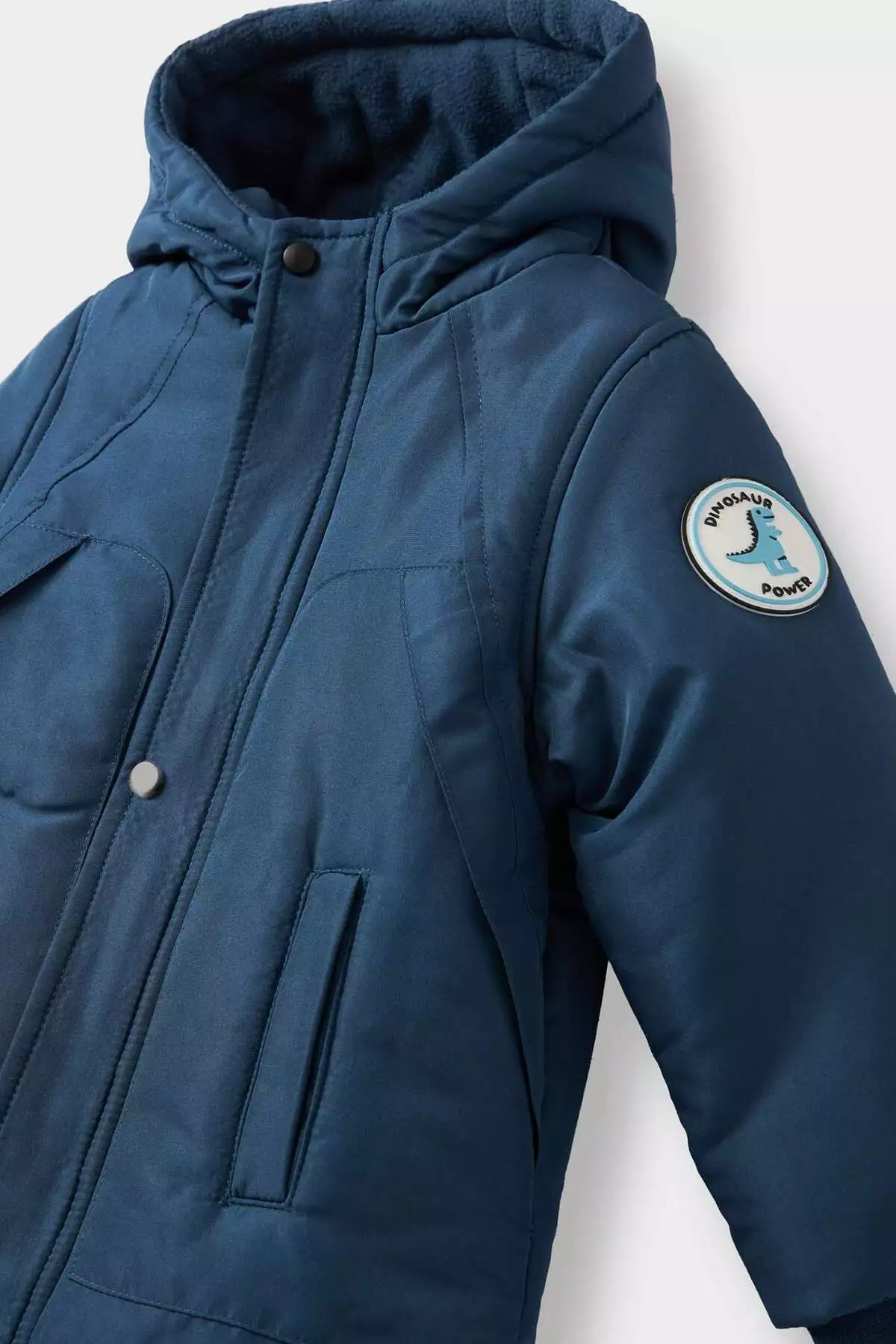 کاپشن بچهگانه پسرانه ضد آب با کلاهی فریمی و زیپدار مدل E9801A525WN برند Defacto - 990798150