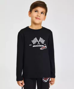 تیشرت گرافیکی آستینبلند بچهگانه بزرگ رنگ سیاه مدل SK242065-001 برند Skechers - 861828276