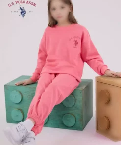 ست لباس ورزشی دخترانه با پارچه پنبهای و دارای مجوز برند U.S. Polo Assn. - 1025437022