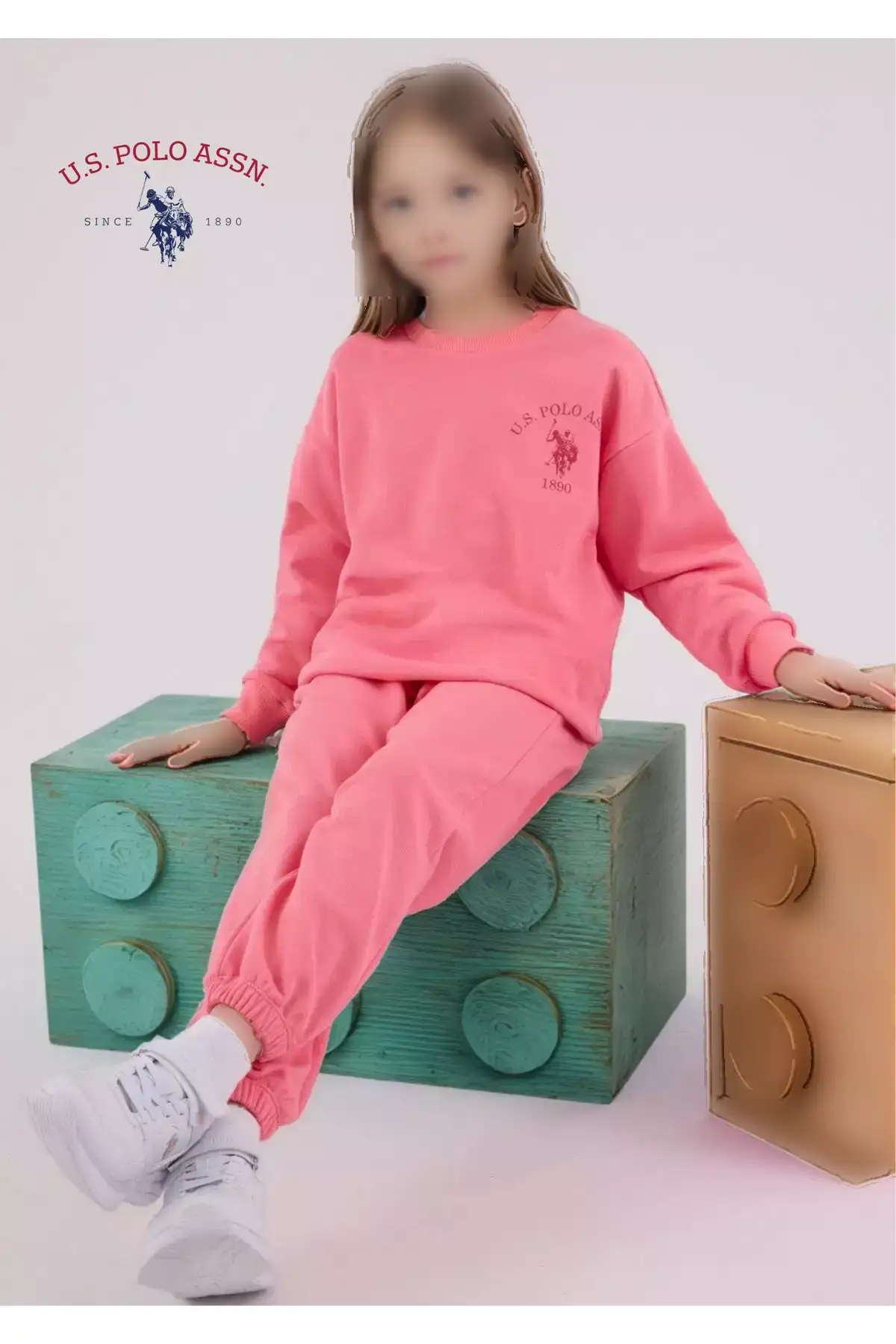 ست لباس ورزشی دخترانه با پارچه پنبهای و دارای مجوز برند U.S. Polo Assn. - 1025437022
