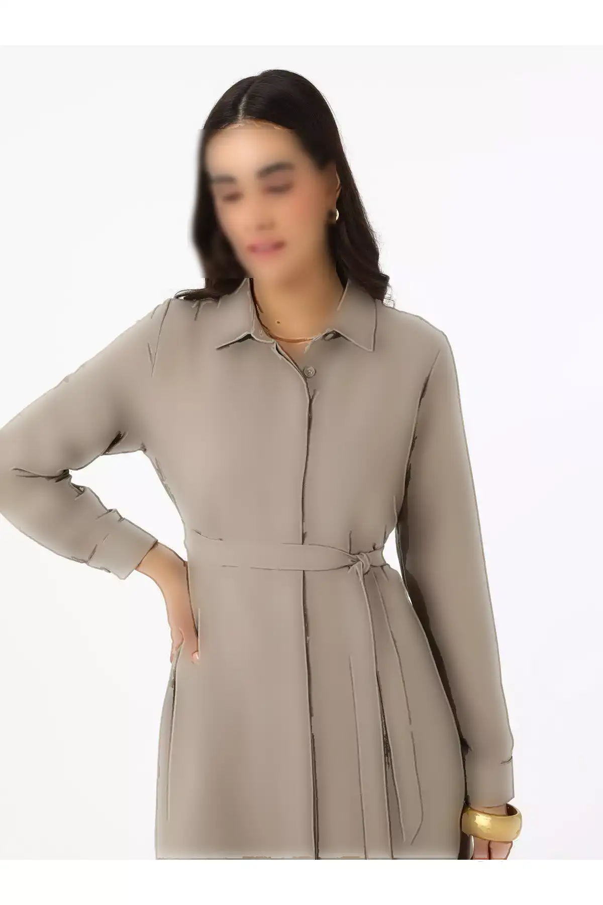 ست دو تکه شلوار و تونیک با دکمه نرم - رنگ ویزون - برند رفکا برند Refka - 939862239