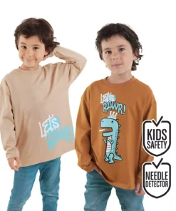 تی‌شirt دو تکه پسربچه Let's Rawr برند Denokids - 961711836