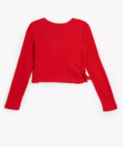 بلوز با جزئیات چیندار آستین بلند یقه گرد و بافتدار برند Koton - 873765022