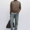 پولوشرت گردنباز بافت پشمی صد در صد مییرنوس برند Massimo Dutti - 975139972