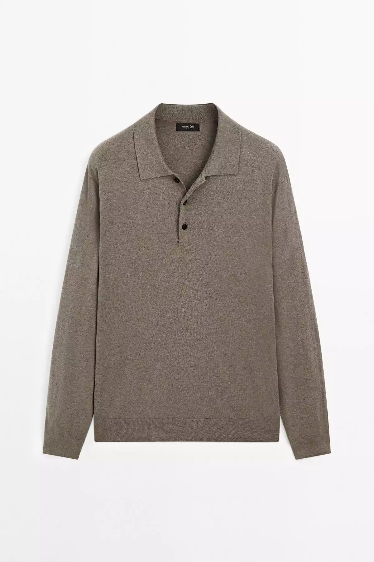 پلیور با یقه پولو از مخلوط پشم پنبه برند Massimo Dutti - 969523505