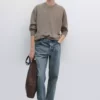 کت های کشباف با یقه گرد و طرح ملانژ برند Massimo Dutti - 991334061