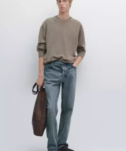 کت های کشباف با یقه گرد و طرح ملانژ برند Massimo Dutti - 991334061