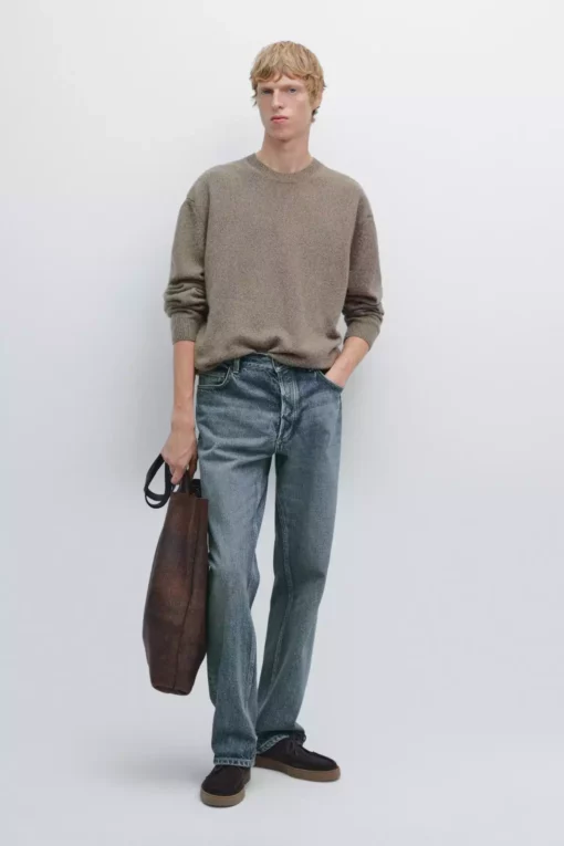 کت های کشباف با یقه گرد و طرح ملانژ برند Massimo Dutti - 991334061