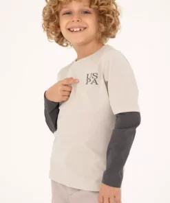 تیشرت ساده آستین بلند پسرانه 50295551-VR049 برند U.S. Polo Assn. - 875660478