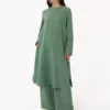 ست تونیک و شلوار آئروبین پایه - رنگ خاکی - برند Refka - 970448629