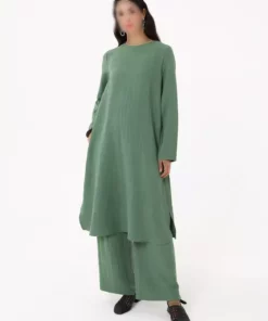 ست تونیک و شلوار آئروبین پایه - رنگ خاکی - برند Refka - 970448629