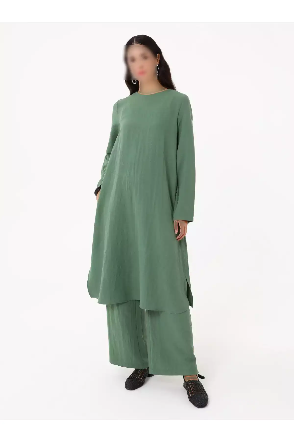 ست تونیک و شلوار آئروبین پایه - رنگ خاکی - برند Refka - 970448629
