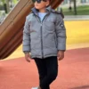 کاپشن زمستانی پسرانه با کلاه قابل جدا شدن و جزئیات یقه مدل KM3501 برند Pina Kids - 972648657