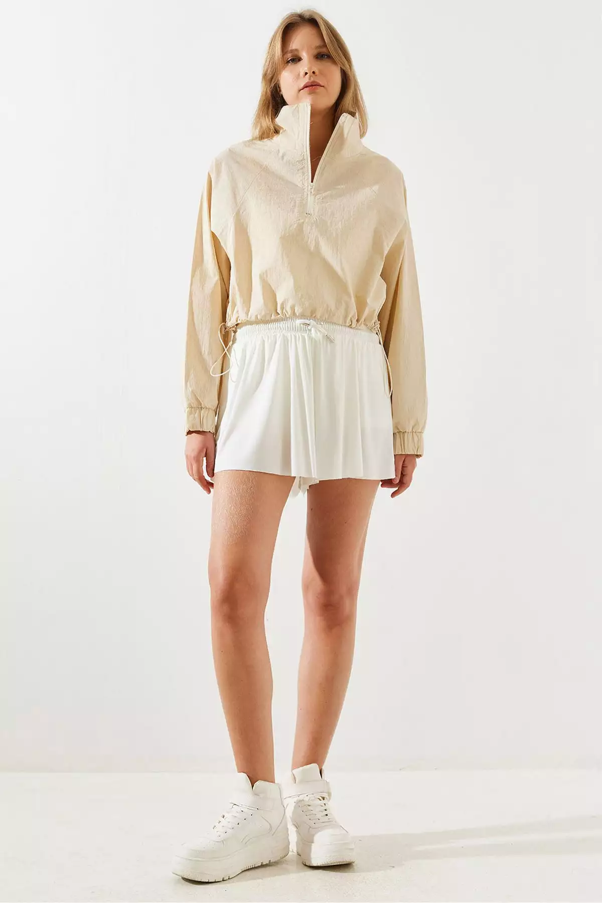 کت بارانی زنانه با جزئیات زیپ MBMS002 60501002 برند Bianco Lucci - 859769682