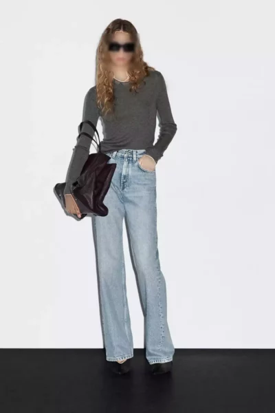 پلیور بافت ریب و پشمی برند Massimo Dutti - 959427664