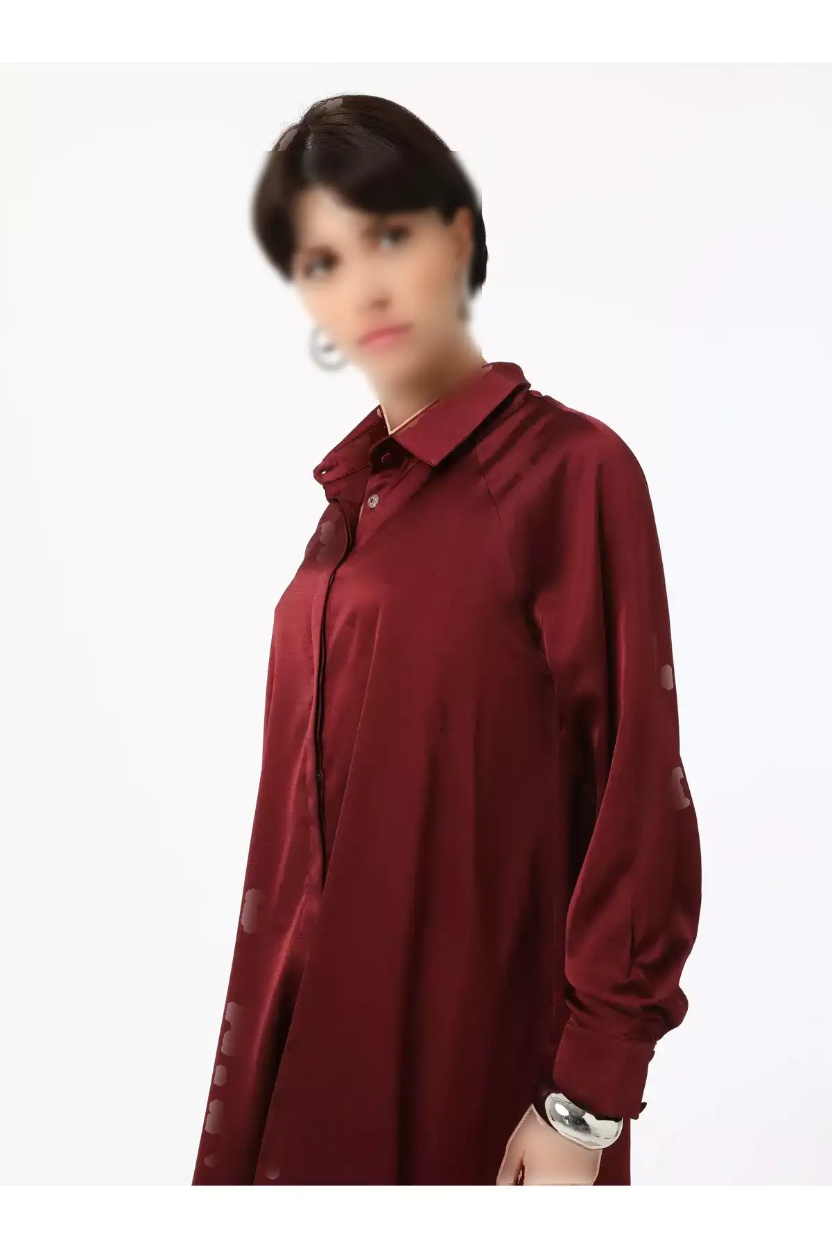 ست تونیک و شلوار ساتن - bordo - رفکا برند Refka - 942587151