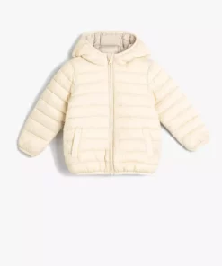 کاپشن بادی با کلاه و جیبهای زیپدار برند Koton - 882120635