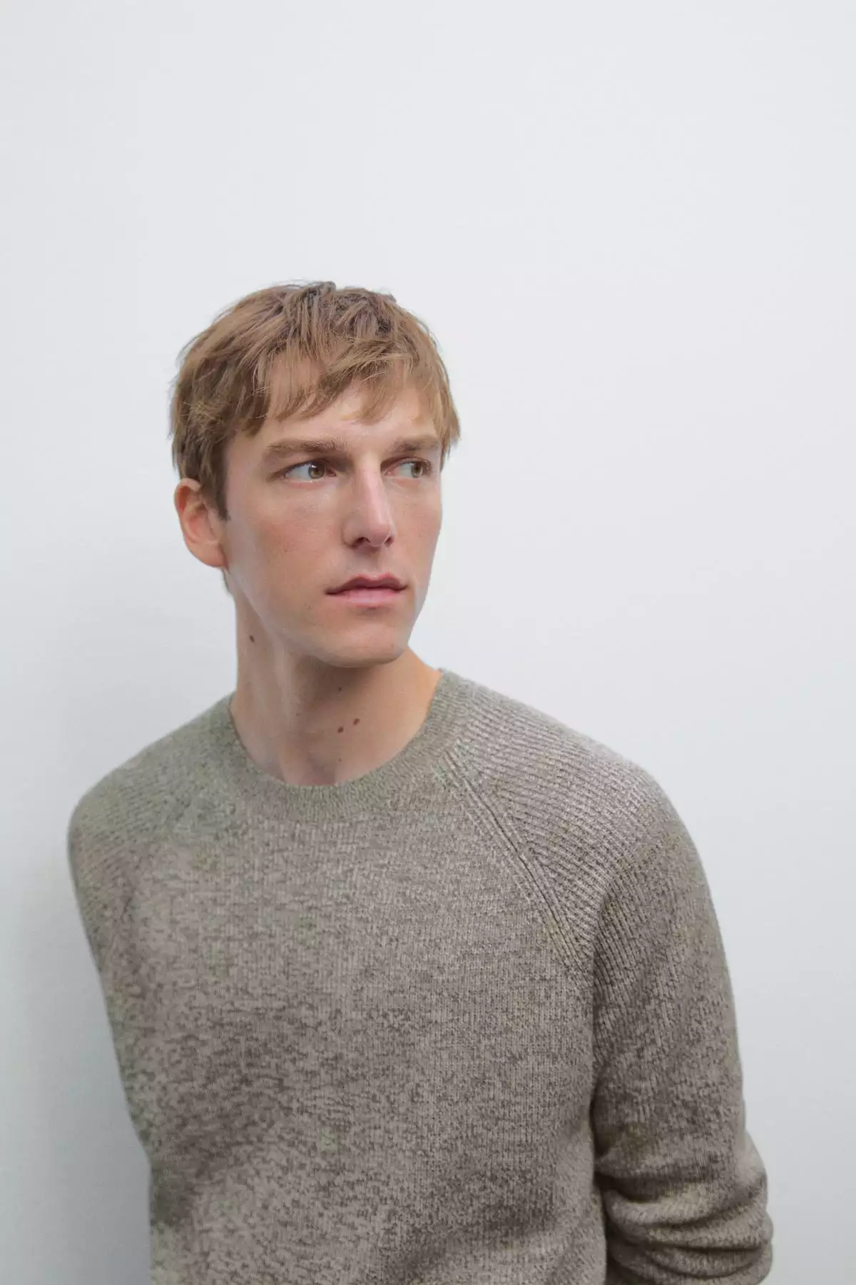کاپشن با یقه گرد از جنس تریکو موچین برند Massimo Dutti - 963076533