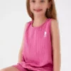 ست شورت دخترانه از برند U.S. Polo Assn با جزئیات رنگ بنفش روشن و فوشیا برند U.S. Polo Assn. - 649433802