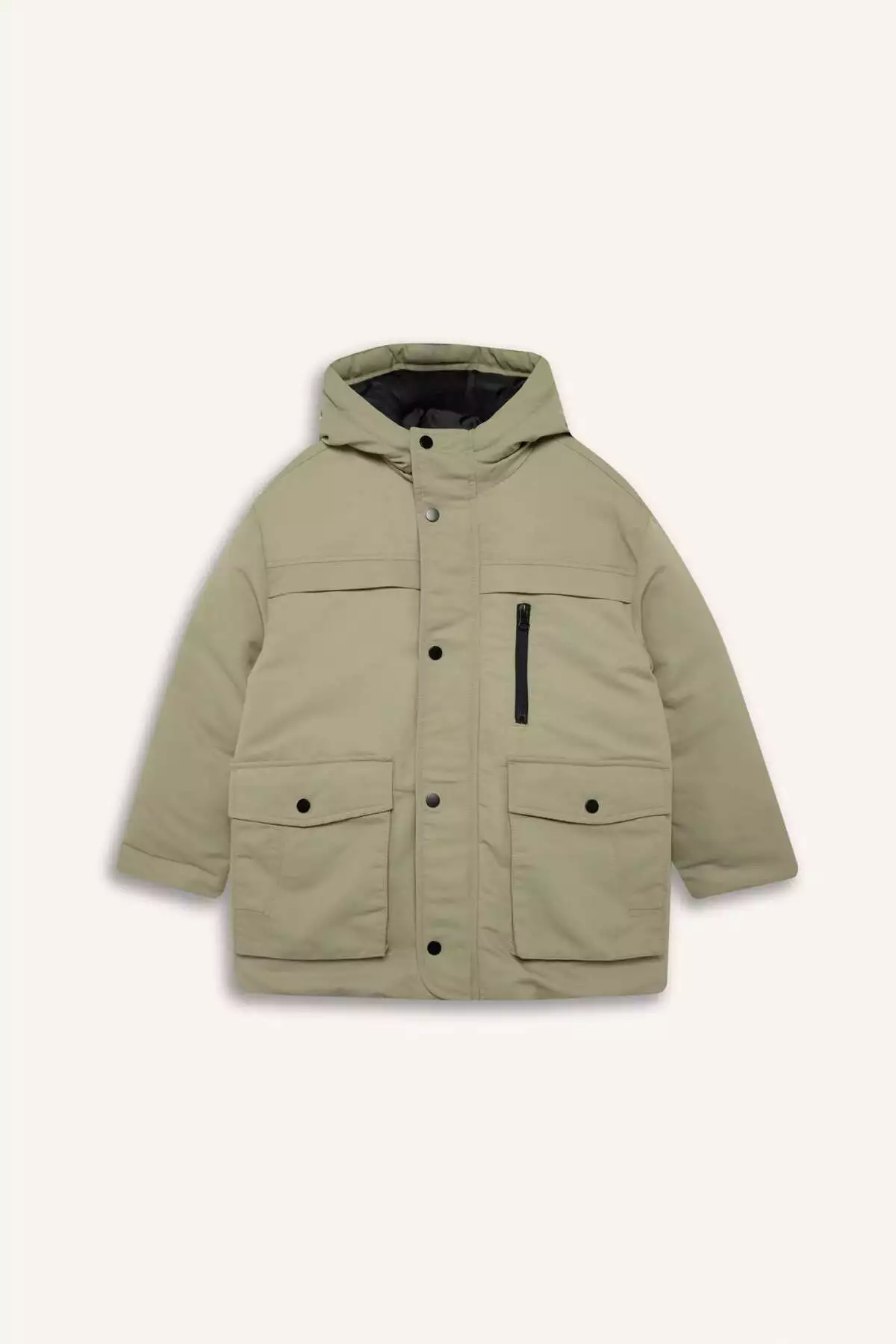 کاپشن ضد آب با کلاه و زیپ برای پسران بچه E9048A825WN برند Defacto - 991694111