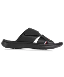 دمپایی مردانه آناتومیک تابان با رویه چرم طبیعی مشکی برند U.S. Polo Assn. - 863425171