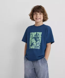 تیشرت آبی چاپی لاکپشتهای ایندیکو - فیت آزاد / برش راحت برند Mavi - 946723039