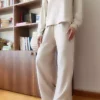 ست بالاتنه و پایینتنه با یقه دکمهدار از پارچهی مدال زنانه 60351111 برند Bianco Lucci - 870323913