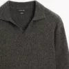 پولوشرت با یقه V و بافت کنترست دار برند Massimo Dutti - 991305250
