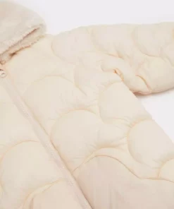 کاپشن دخترانه ضد باد و ضد آب با کلاهی پرس شده و زیپ دار مدل E7951A525AU برند Defacto - 991643868