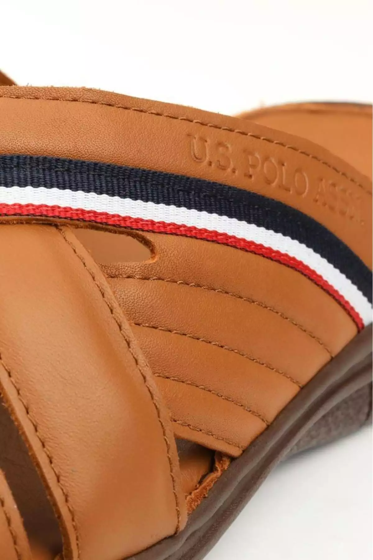 دمپایی مردانه راحت با زیره روزمره از چرم طبیعی مدل DELMAR رنگ قهوهای برند U.S. Polo Assn. - 891440952