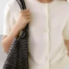 کوتاه آستین پشمی نازک بافتنی برند Massimo Dutti - 939063990