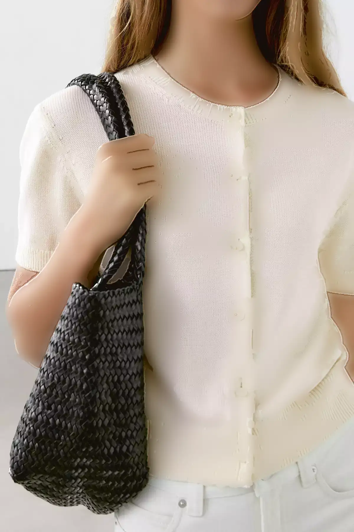کوتاه آستین پشمی نازک بافتنی برند Massimo Dutti - 939063990