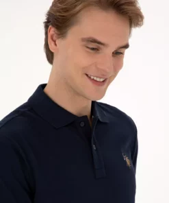 پولوشرت یقه دار آبی تیره مردانه با سایز معمولی 50313772-VR033 برند U.S. Polo Assn. - 979223158