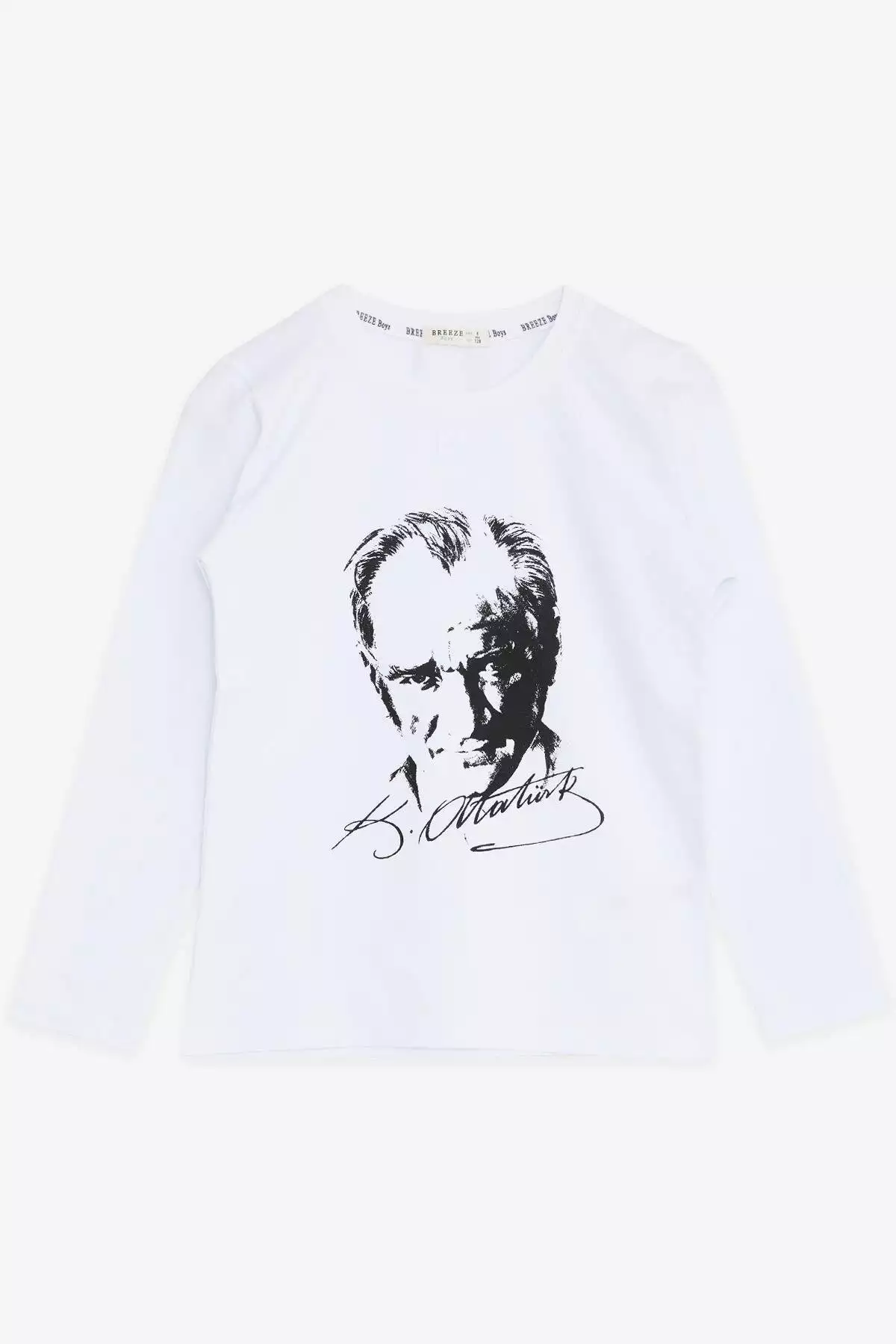 تیشرت کودکان با چاپ آتاتürk و آستین بلند برند durumod - 162838789