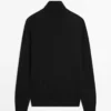 کاپشن بافتنی یقه ایستاده از ترکیب پشم یخالی برند Massimo Dutti - 982461467
