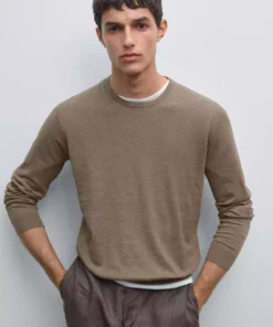 پلیور نخی با آستین بلند برند Massimo Dutti - 944707296