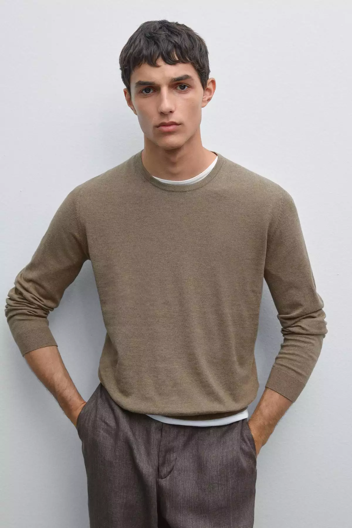 پلیور نخی با آستین بلند برند Massimo Dutti - 944707296