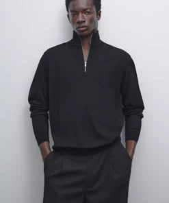 ژاکت با زیپ ترایکویی برند Massimo Dutti - 955297355