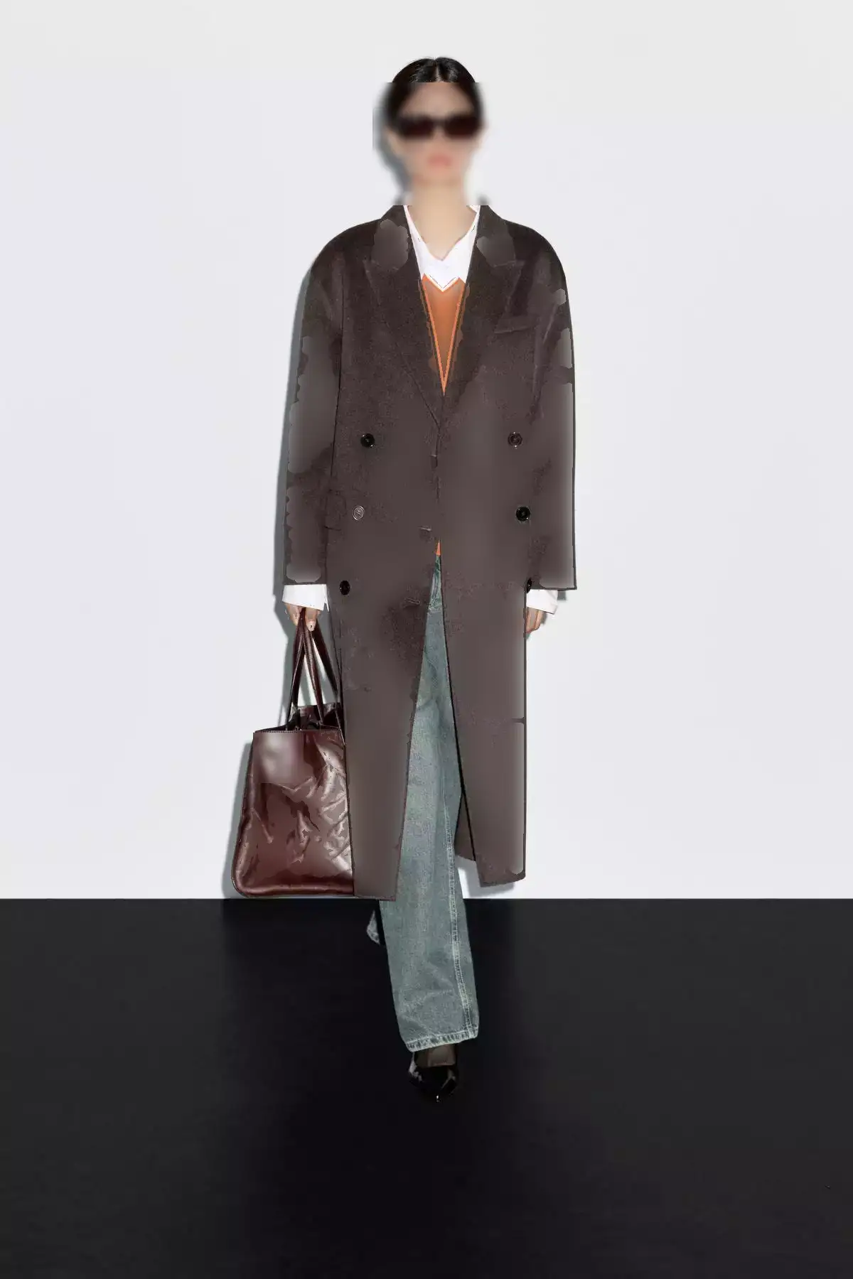 کاپشن پشمی بلند ترکیبی دو طرفه برند Massimo Dutti - 978171582