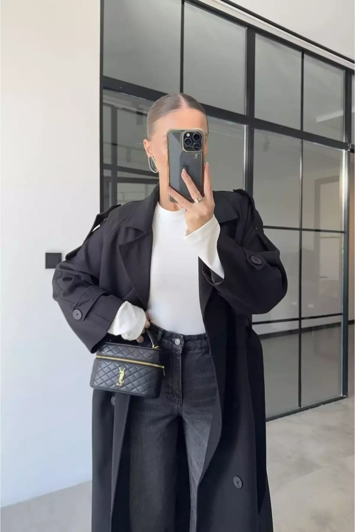 ترنچ کت ماکسیم زنانه با کمر بند و یقه دار با آستین بلند برند Moderk - 1003653668