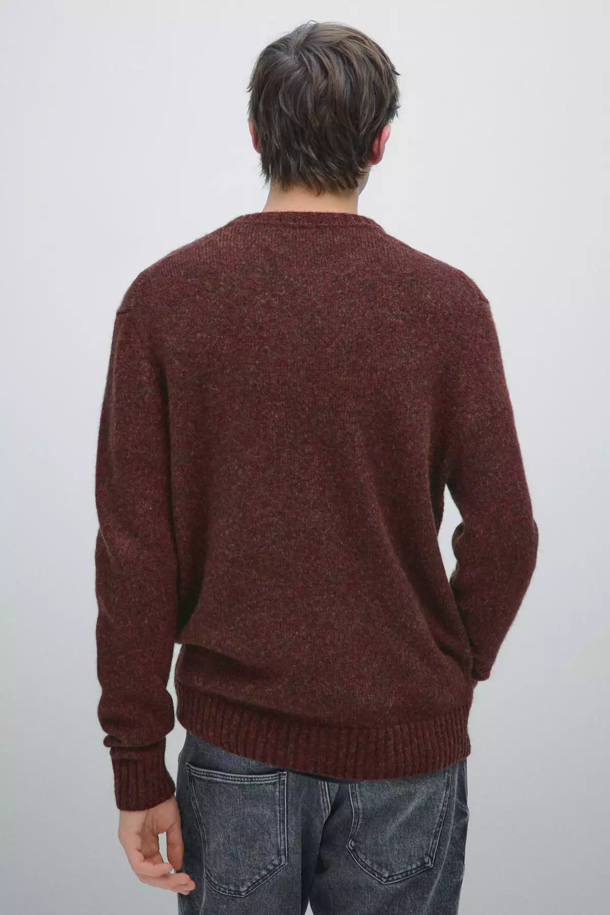 ژاکت استین کوتاه با یقه گلابی از مخلوط پشم برند Massimo Dutti - 995475650