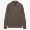 پولوشرت با یقه گرد با زیپ دار بافتنی برند Massimo Dutti - 962171019