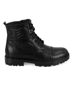 بوت چرم مشکی مردانه با زیپ برا دین برند Desa - 865482587
