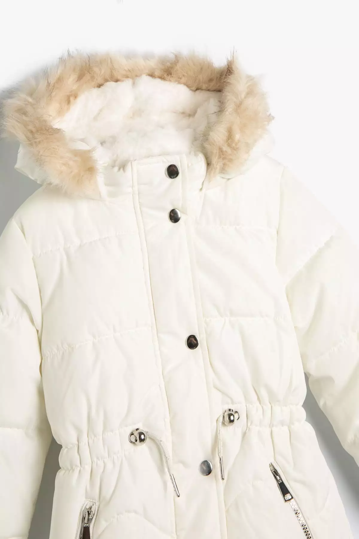 کت کلاهی سفید دخترانه برند Koton - 773391152