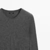 پلیور بافت ریب و پشمی برند Massimo Dutti - 959427664