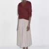 دامن میدی خطدار A شکل برند Massimo Dutti - 979555115
