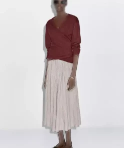 دامن میدی خطدار A شکل برند Massimo Dutti - 979555115