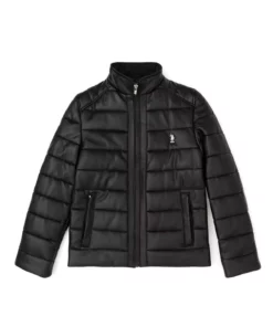 کاپشن چرم مشکی پسرانه مدل P22386 برند U.S. Polo Assn. - 925977674