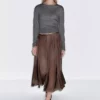 دامن میدی پیلیلی برند Massimo Dutti - 970217665